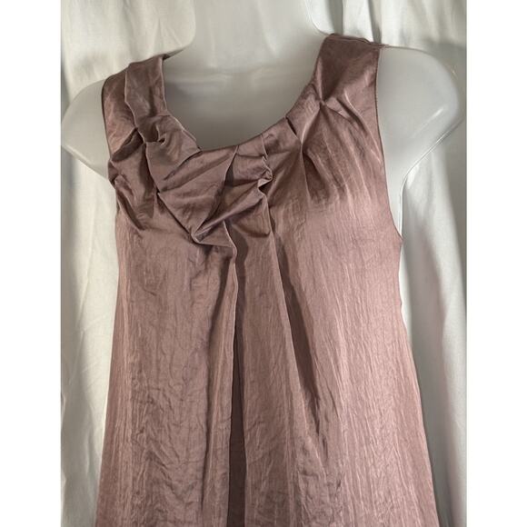 Ann Taylor Loft Sleeveless Scrunched Front Blouse, Mauve, Sz: M, 84-36 - Picture 4 of 13
